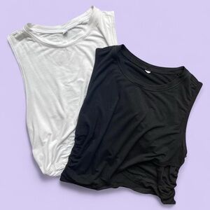 Black & White Athletic Crop Top Bundle Size M Athleisure Sportswear Casual Crop